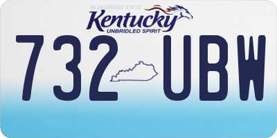 KY license plate 732UBW