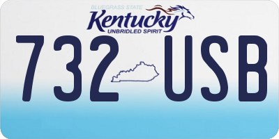 KY license plate 732USB