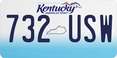 KY license plate 732USW
