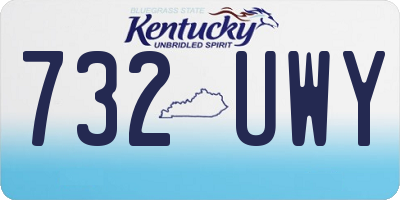 KY license plate 732UWY