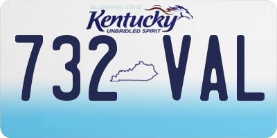 KY license plate 732VAL