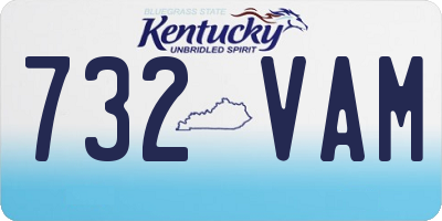 KY license plate 732VAM