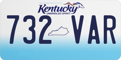 KY license plate 732VAR
