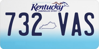 KY license plate 732VAS