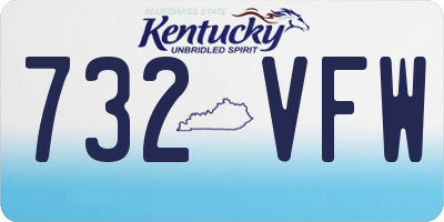KY license plate 732VFW