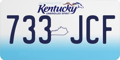 KY license plate 733JCF