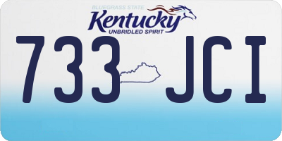 KY license plate 733JCI