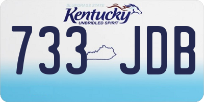 KY license plate 733JDB