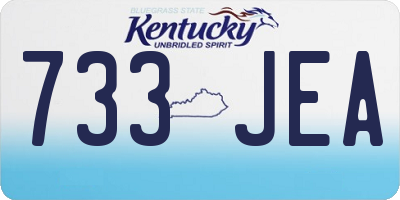 KY license plate 733JEA