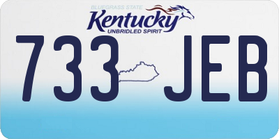 KY license plate 733JEB