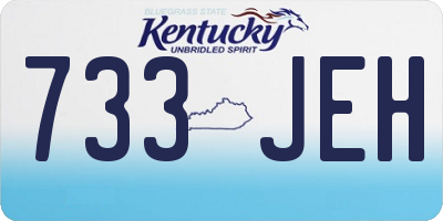 KY license plate 733JEH