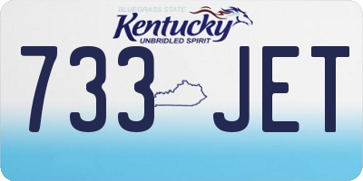 KY license plate 733JET