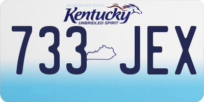 KY license plate 733JEX