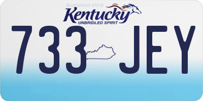 KY license plate 733JEY