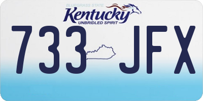 KY license plate 733JFX