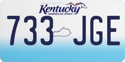 KY license plate 733JGE