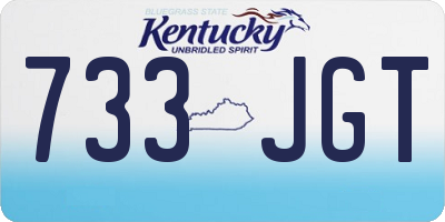 KY license plate 733JGT
