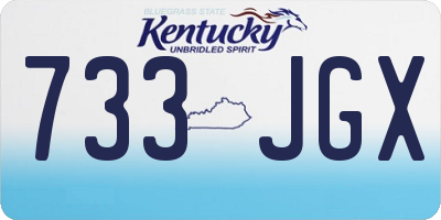 KY license plate 733JGX