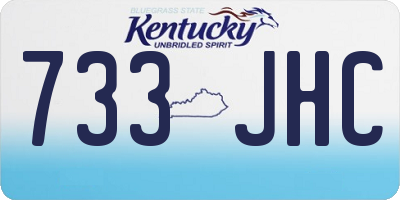 KY license plate 733JHC