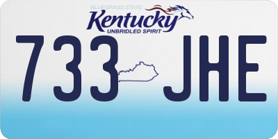KY license plate 733JHE