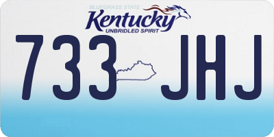 KY license plate 733JHJ