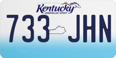 KY license plate 733JHN