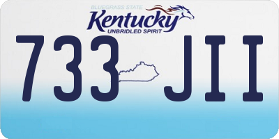KY license plate 733JII