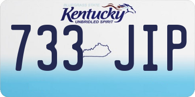 KY license plate 733JIP