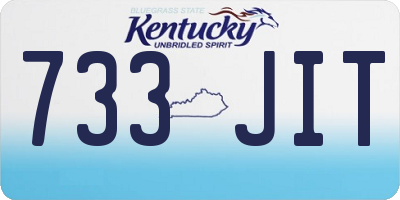 KY license plate 733JIT