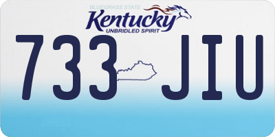 KY license plate 733JIU