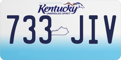KY license plate 733JIV