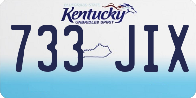 KY license plate 733JIX