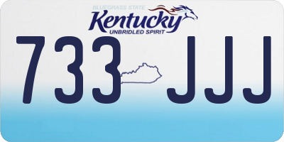 KY license plate 733JJJ