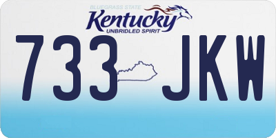 KY license plate 733JKW