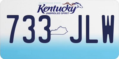 KY license plate 733JLW