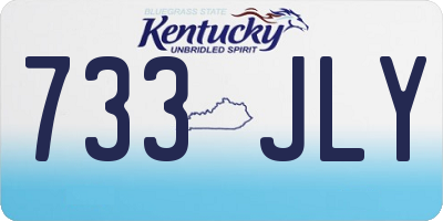 KY license plate 733JLY