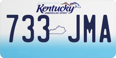 KY license plate 733JMA