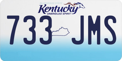 KY license plate 733JMS