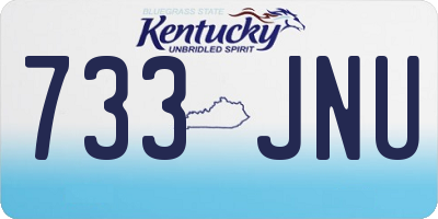 KY license plate 733JNU
