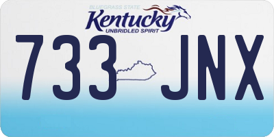 KY license plate 733JNX