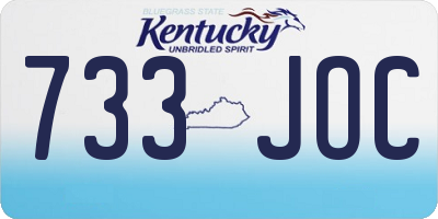 KY license plate 733JOC