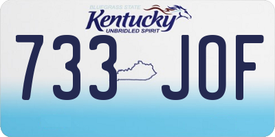 KY license plate 733JOF