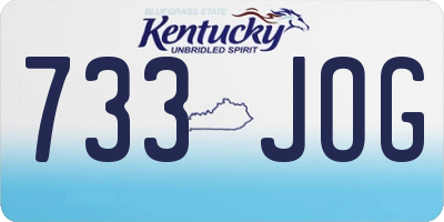 KY license plate 733JOG