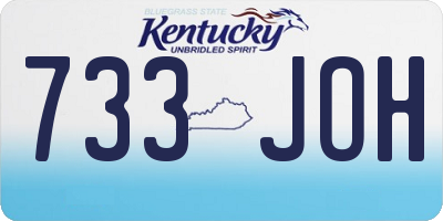 KY license plate 733JOH