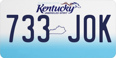 KY license plate 733JOK
