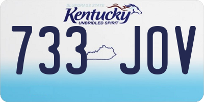 KY license plate 733JOV