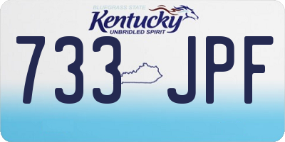 KY license plate 733JPF