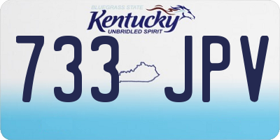 KY license plate 733JPV