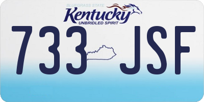 KY license plate 733JSF