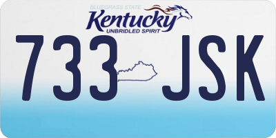 KY license plate 733JSK